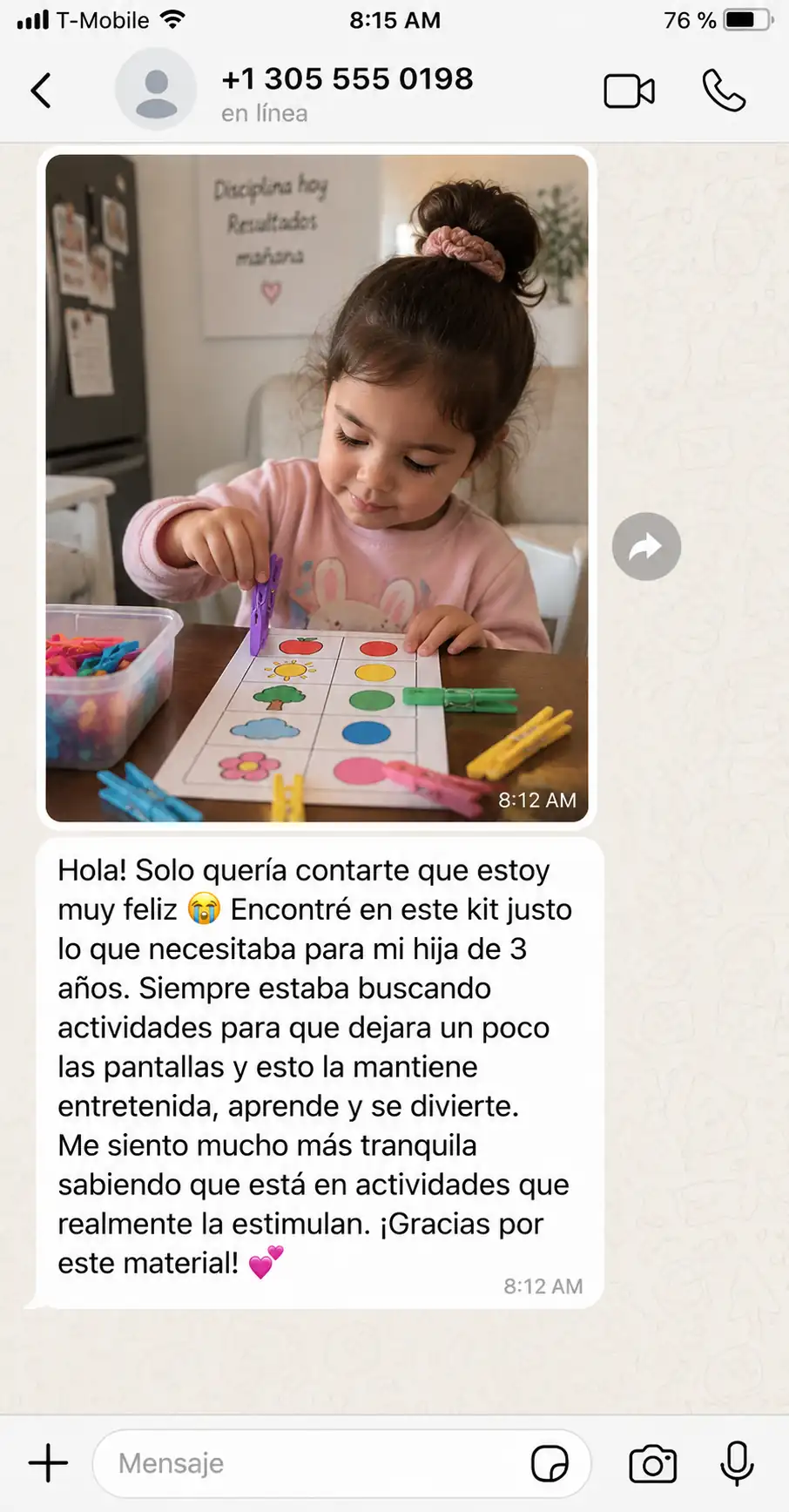 Testimonio real sobre las actividades del kit